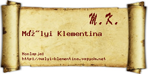 Mályi Klementina névjegykártya